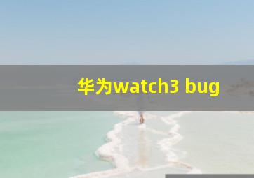 华为watch3 bug